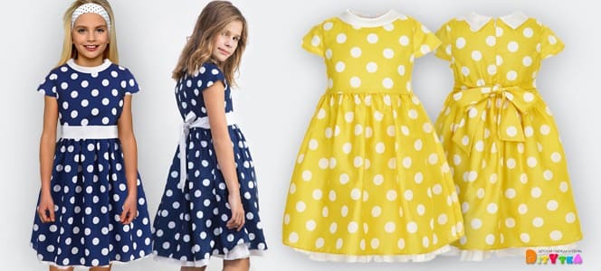 Button BLUE new collection Party Dress Polka Dots